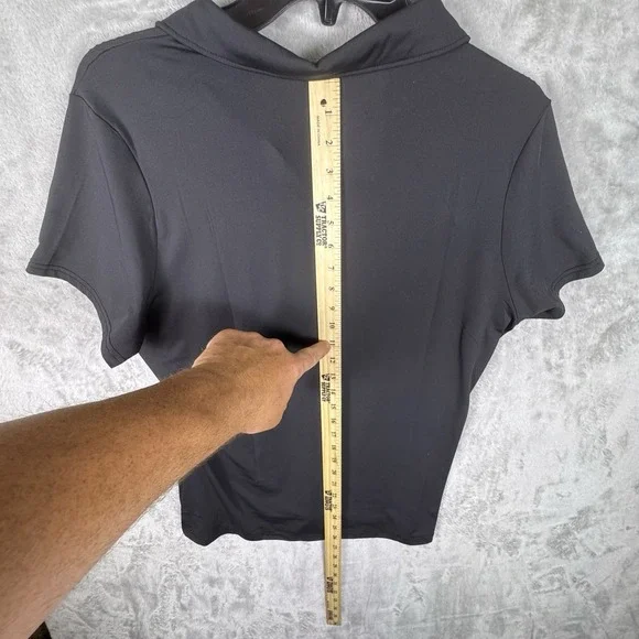 TRR Woman's Golf Activewear Short Sleeve Button Down Polo Black Large - Picture 7 of 9